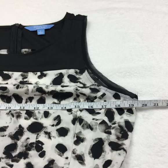 Like new!! Simply Vera Vera Wang Dress L Black White Sleeveless Elastic Wasit - Picture 12 of 14